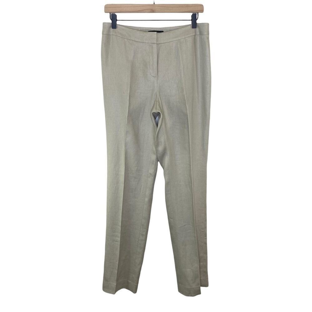 Lafayette 148 New York Women’s Barrow Flat Front 100% Linen Pants Size 6